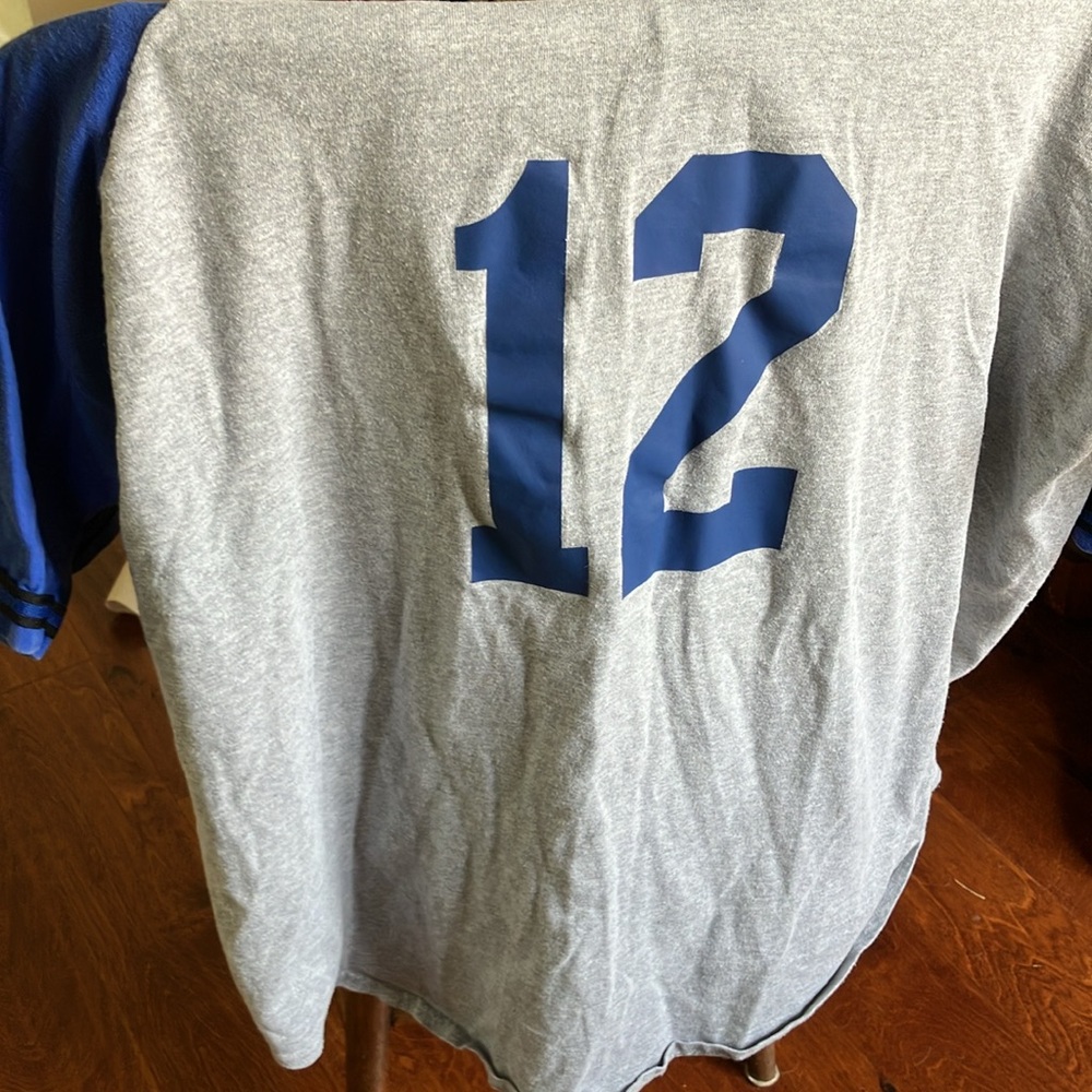 Heavy Cotton Baseball Jersey Button Down XXL Badger Sport Royal Blue 12 Elgin - Picture 7 of 10